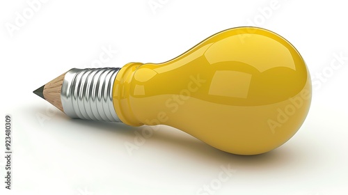 Creative Ideas Spark Innovation: The Perfect Blend of Light Bulb and Pencil for Inspiration