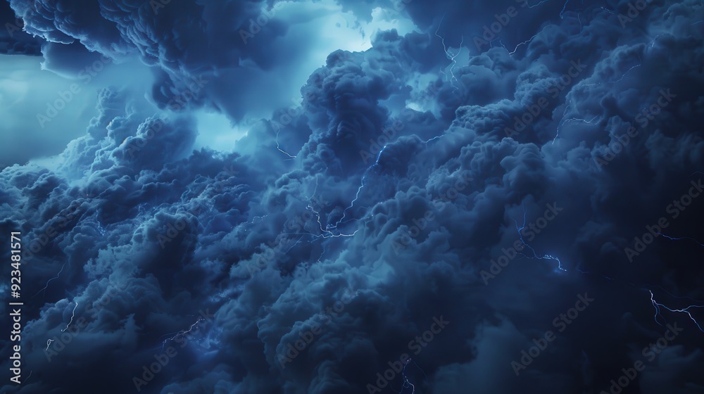 Capture the mystical sight of aerial clouds during a thunderstorm