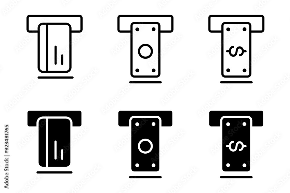 Atm machine glyph icon. Card payment sign. Money exchange symbol. Atm machine glyph icon. Card payment sign. Money exchange symbol.