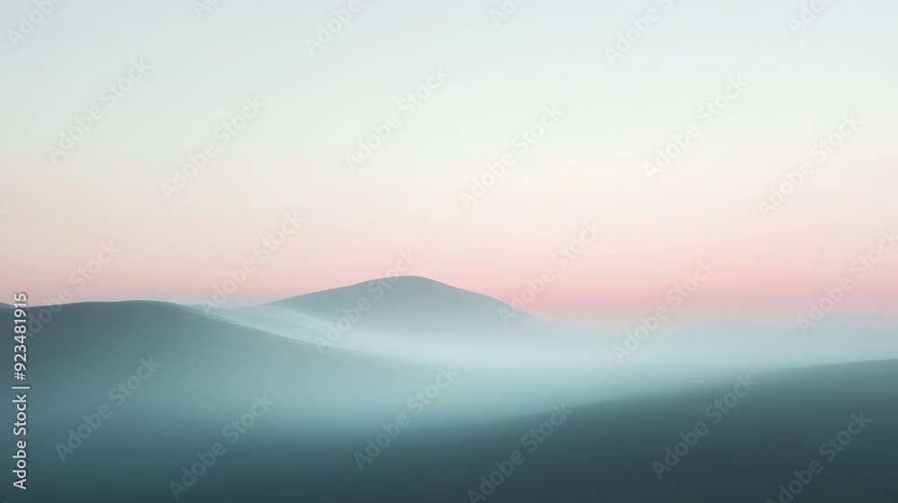 Fototapeta premium Misty Mountain Landscape at Dawn