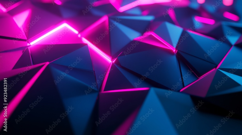 Abstract Geometric Background with Neon Lights Abstract Geometric Background with Neon Lights