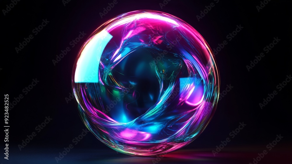 Abstract Sphere with Glowing Colors Abstract Sphere with Glowing Colors