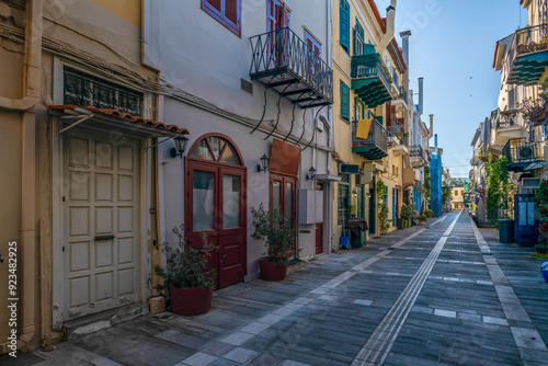 Fototapeta Naklejka Na Ścianę i Meble -  greece old capital nafplion streets shops churches castle and colorful houses quiet hours tourist destination