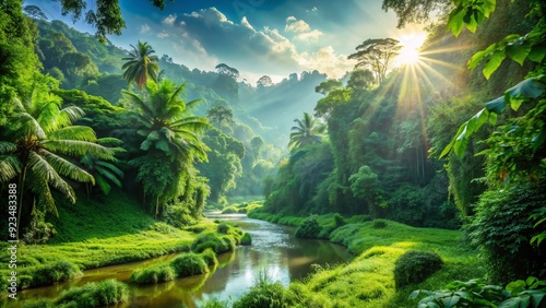 green lush surroundings natural light