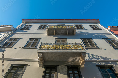 Fototapeta Naklejka Na Ścianę i Meble -  greece old capital nafplion streets shops churches castle and colorful houses quiet hours tourist destination