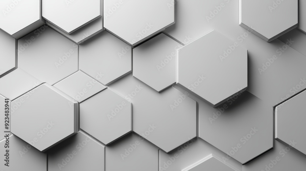 Hexagonal pattern with grey gradients, minimalist and clean design, smooth and polished texture, modern aesthetic Hexagonal pattern with grey gradients, minimalist and clean design, smooth and polished texture, modern aesthetic