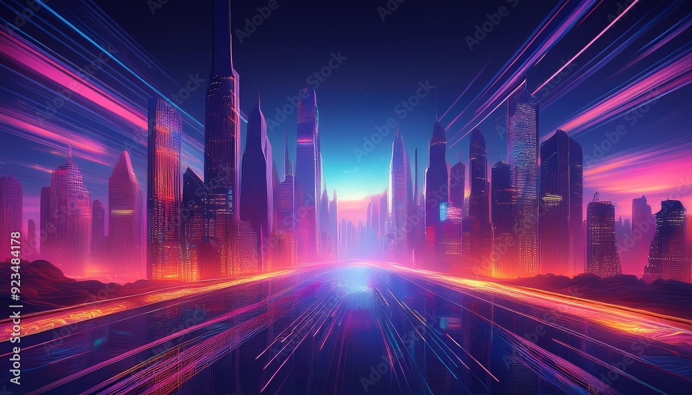 Obraz premium Digital Cityscape.