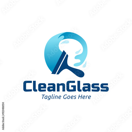 Window cleaning service logo. Window glass cleaning vector logo
