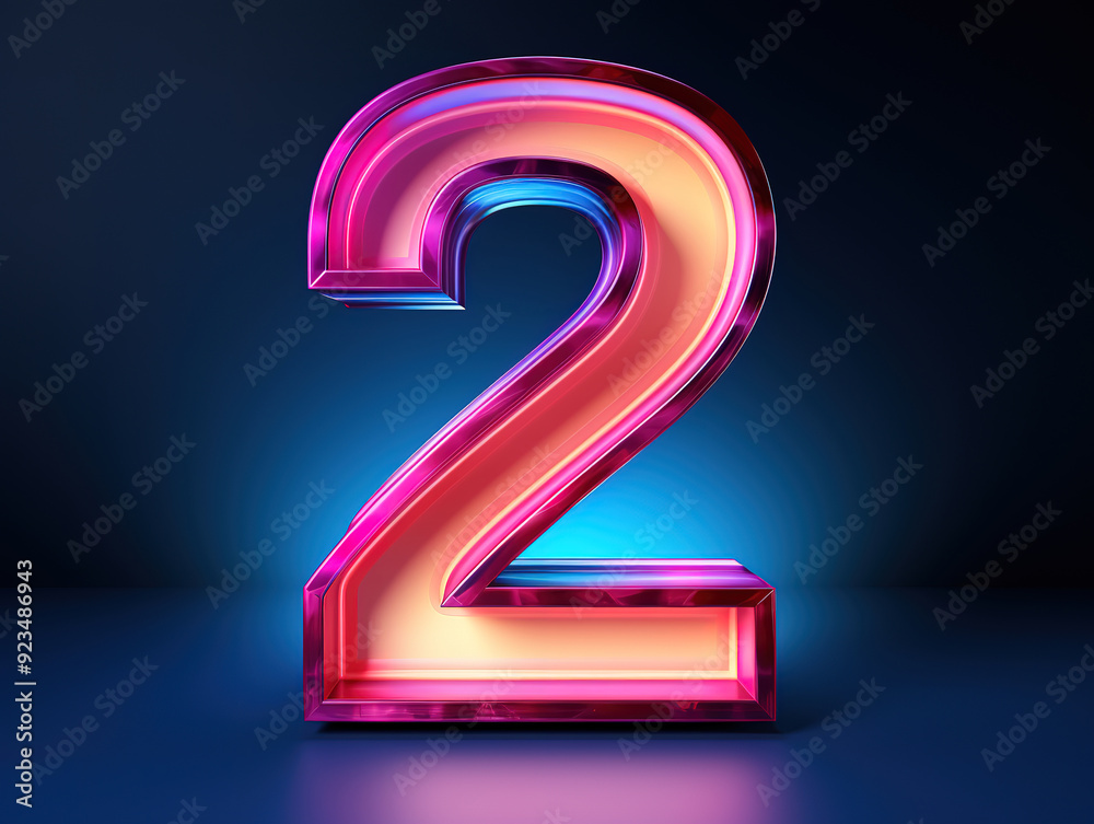 Excellent number two glowing in the dark pink blue Excellent number two glowing in the dark pink blue