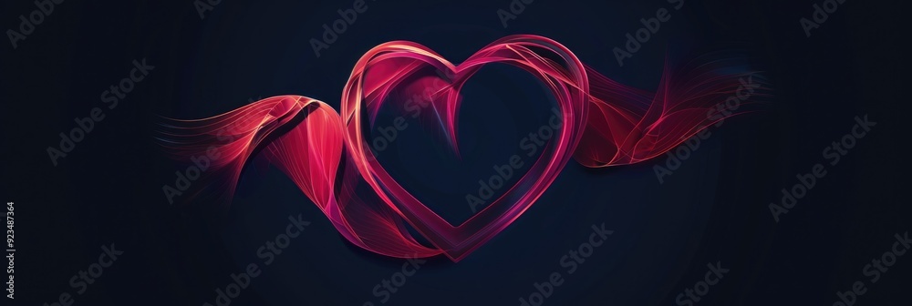 Fototapeta premium Stylized Heart. Red Love Symbol for February 14 Card Design