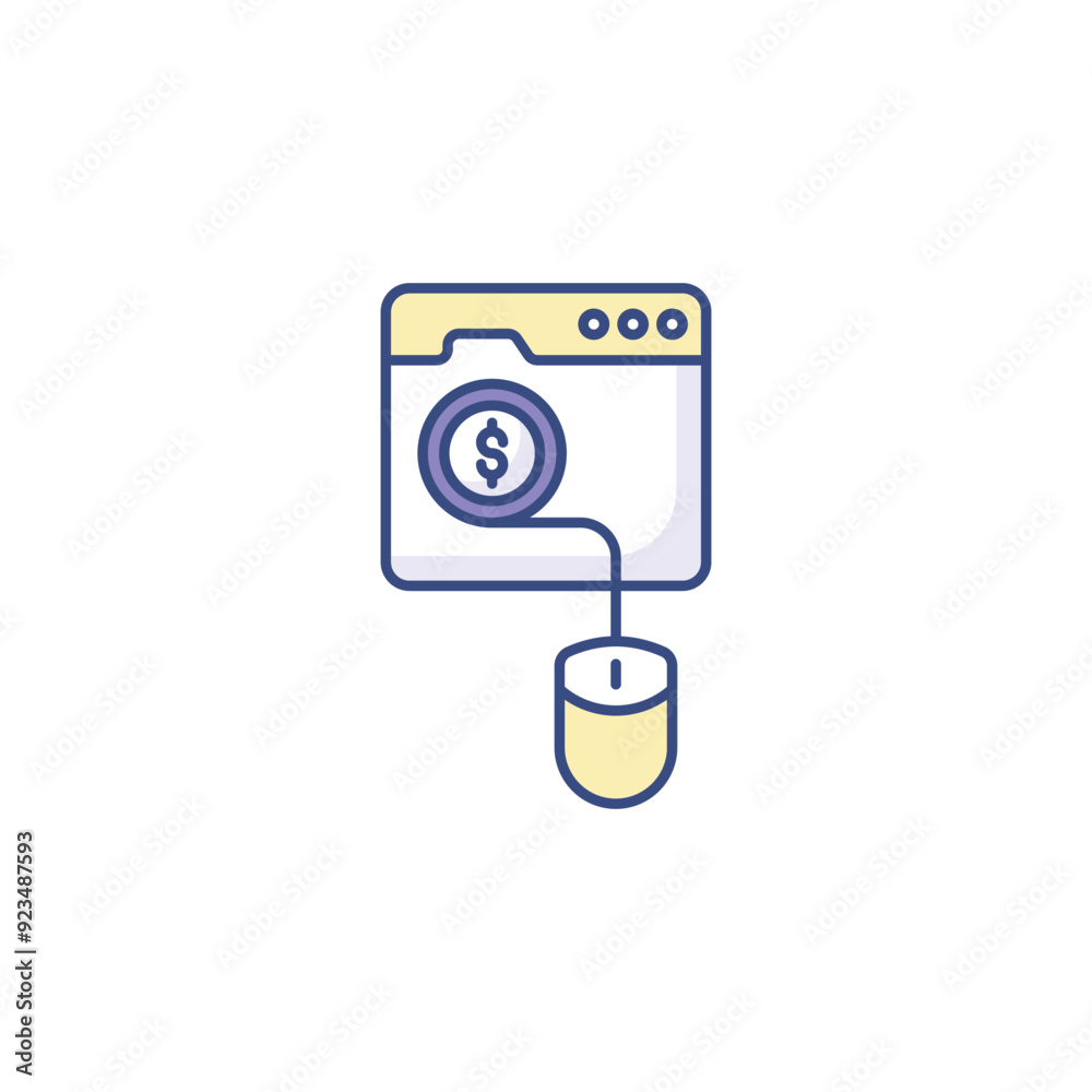 Pay Per Click icon design with white background stock illustration Pay Per Click icon design with white background stock illustration