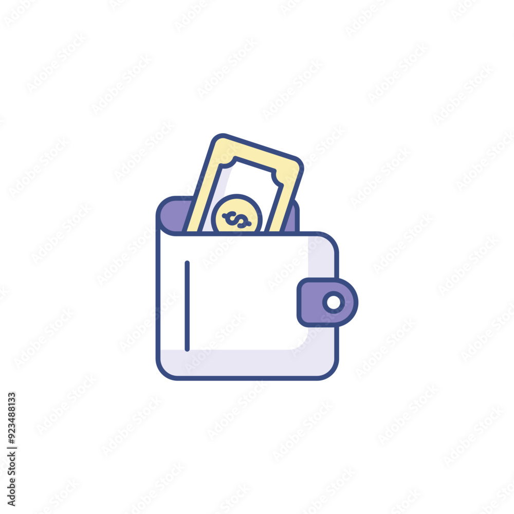 Fototapeta premium Wallet icon design with white background stock illustration