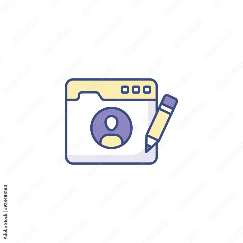 Web Account icon design with white background stock illustration Web Account icon design with white background stock illustration