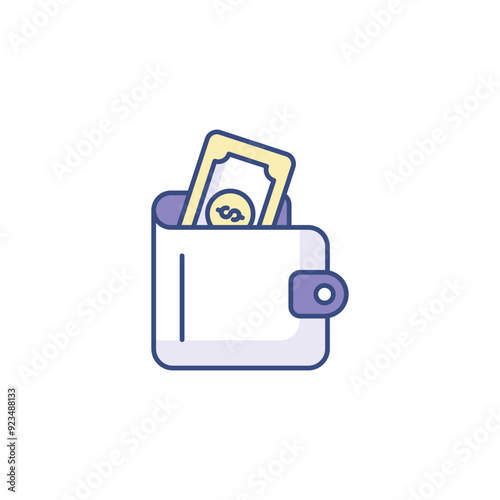 Wallet icon design with white background stock illustration