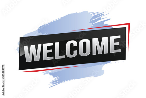 welcome word text concept icon logo sign symbol vector note 3d style for use landing page, template, ui, web, mobile app, poster, banner, flyer, backdrop, gift card, coupon

