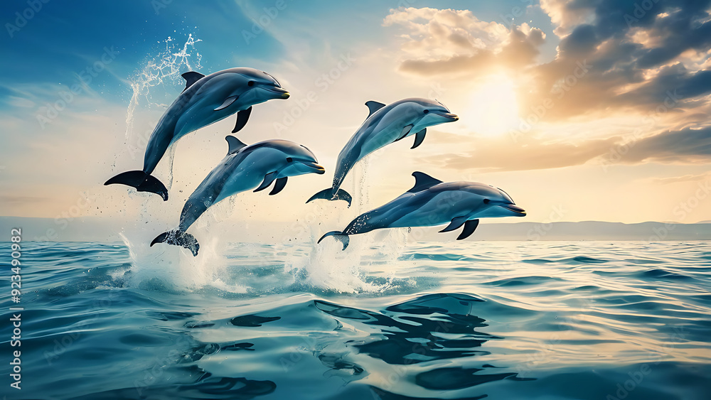 Dolphins jumping out of the water
Dolphins jumping out of the water