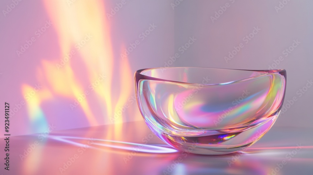 Glass Bowl with Iridescent Light Glass Bowl with Iridescent Light