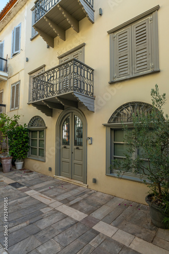 Fototapeta Naklejka Na Ścianę i Meble -  greece old capital nafplion streets shops churches castle and colorful houses quiet hours tourist destination