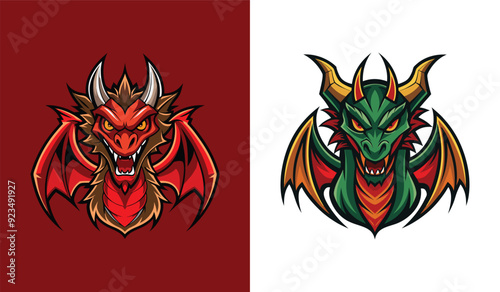 dragon logo vector illustration design