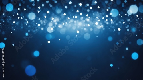 Abstract Blue Background with Bokeh Lights and Stars