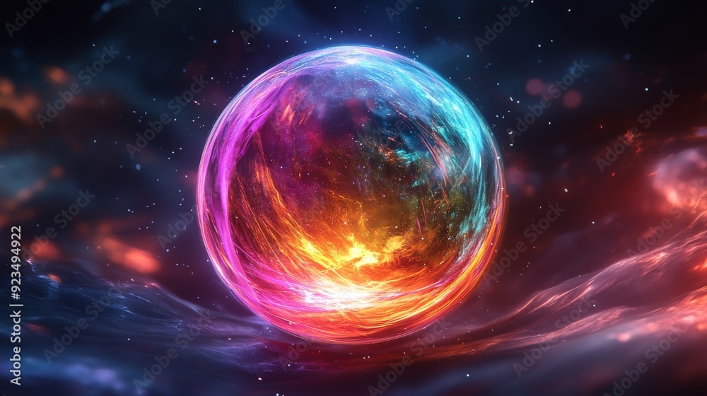 Glowing Orb in Space