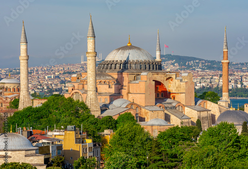 Photography Hagia Sophia Grand Mosque in center of Istanbul, Turkey