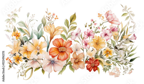 PNG Floral painting pattern flower. photo