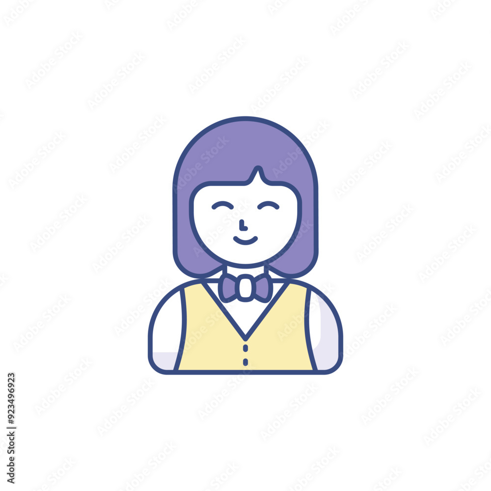 Female Croupier icon design with white background stock illustration Female Croupier icon design with white background stock illustration