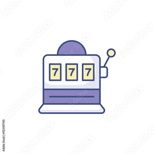 Slot Machine icon design with white background stock illustration