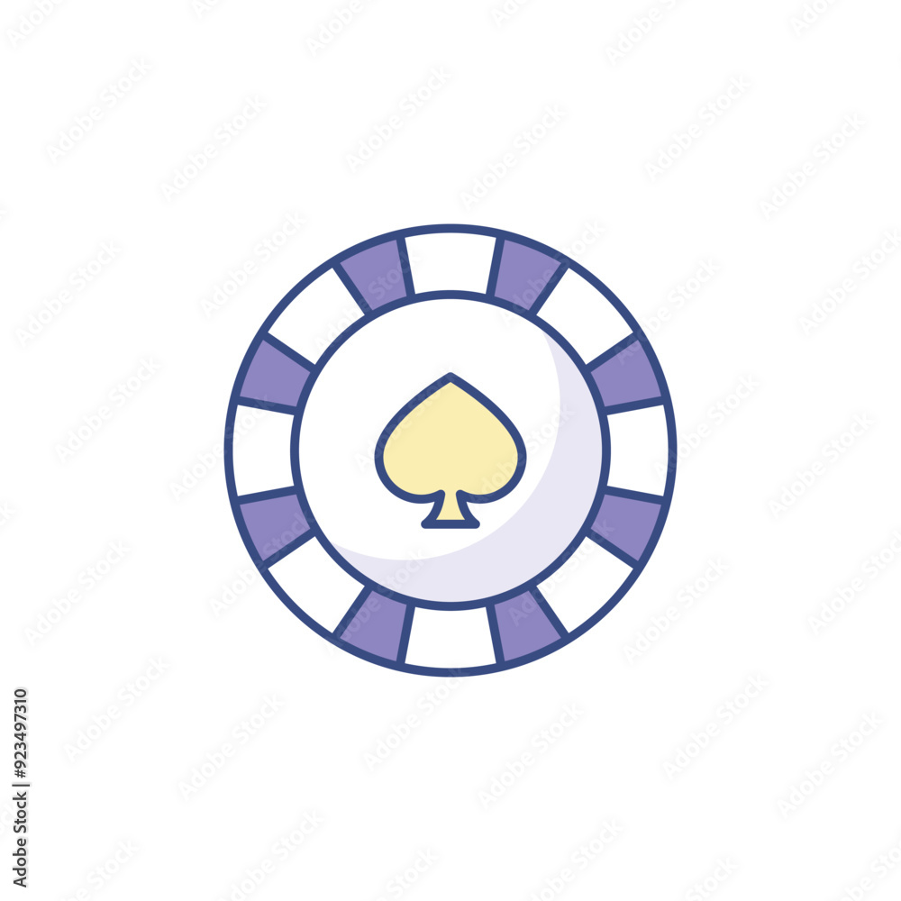 Spade Chip icon design with white background stock illustration Spade Chip icon design with white background stock illustration