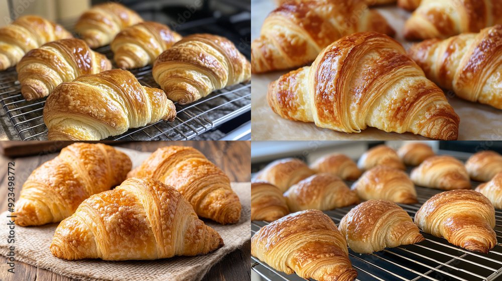 Fototapeta premium croissant on a wooden table
