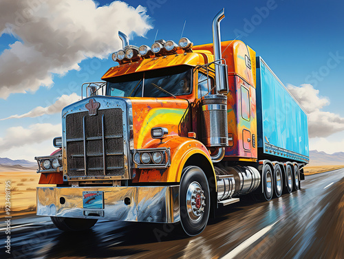 Exceptional Many ways of transporting goods and freight of world trade, loading trucks