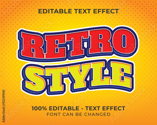 Editable text effect retro style 3D text effect with yellow background