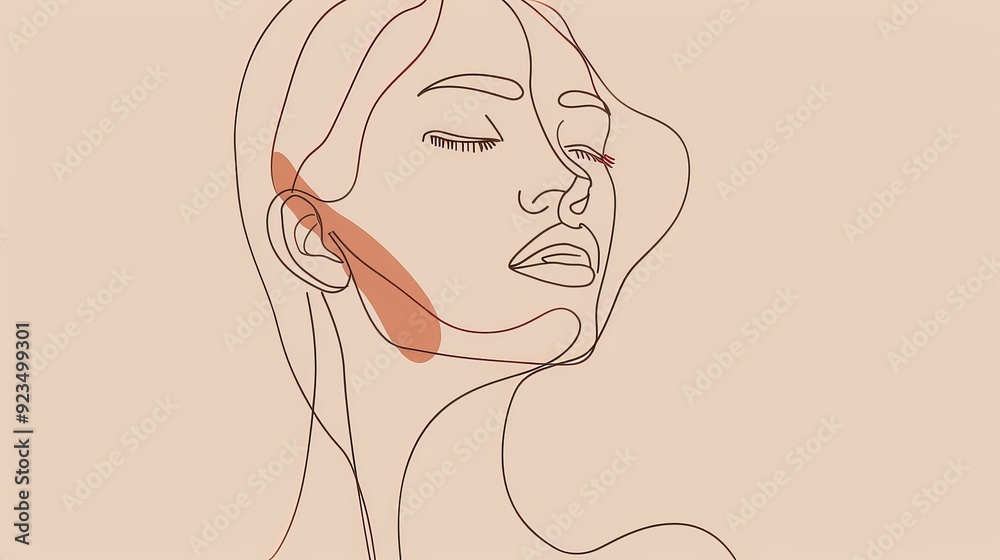 Woman shape lineal illustration, minimal art style. Woman shape lineal illustration, minimal art style.