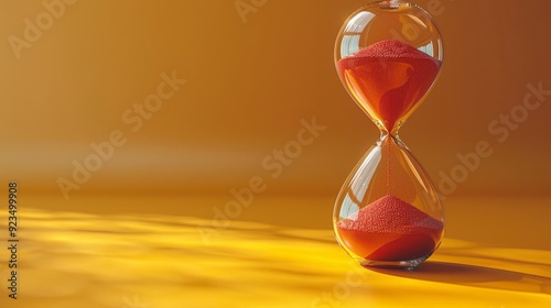 Hourglass on a Yellow Background