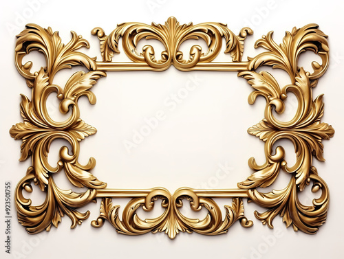 Exceptional Ornate Gold Frame and Minimalist Painting