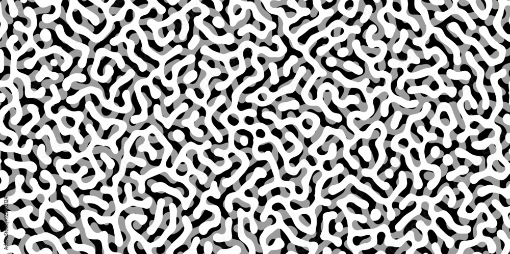 Abstract Turing organic wallpaper with background. Turing reaction diffusion monochrome seamless pattern with chaotic motion. Natural seamless line pattern. Linear design with biological shapes. Abstract Turing organic wallpaper with background. Turing reaction diffusion monochrome seamless pattern with chaotic motion. Natural seamless line pattern. Linear design with biological shapes.