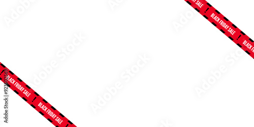 Black Friday ribbon on transparent background. Crossed ribbons. Vector for black friday promotion.