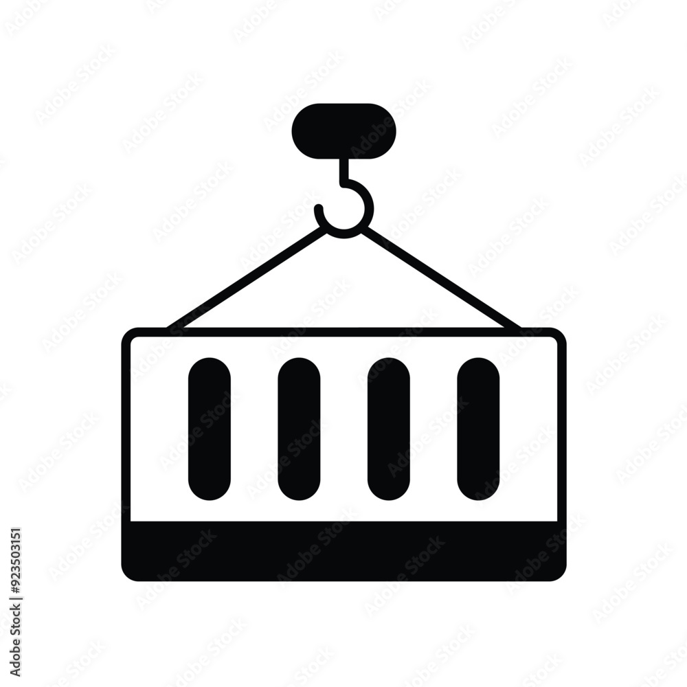 container glyph icon with white background vector stock illustration container glyph icon with white background vector stock illustration