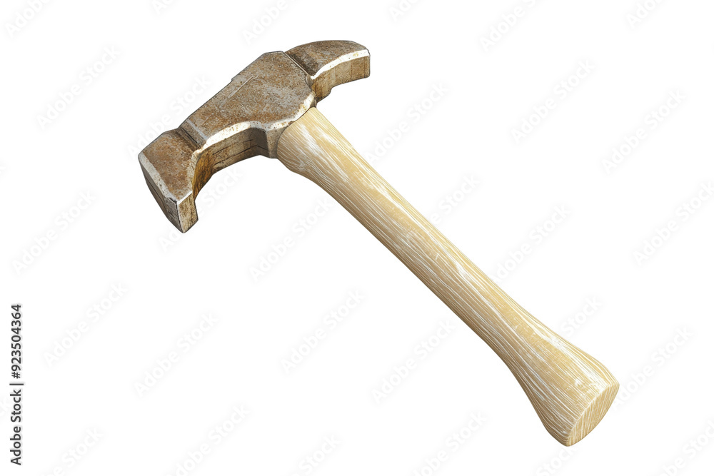 A high-resolution image of a wooden-handled hammer, perfect for DIY projects, construction, and woodworking tasks. A high-resolution image of a wooden-handled hammer, perfect for DIY projects, construction, and woodworking tasks.