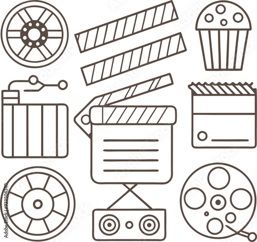 a set of icons for film and movie