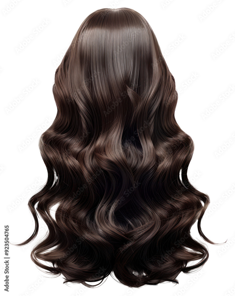 Fototapeta premium PNG Luxurious wavy brown hair