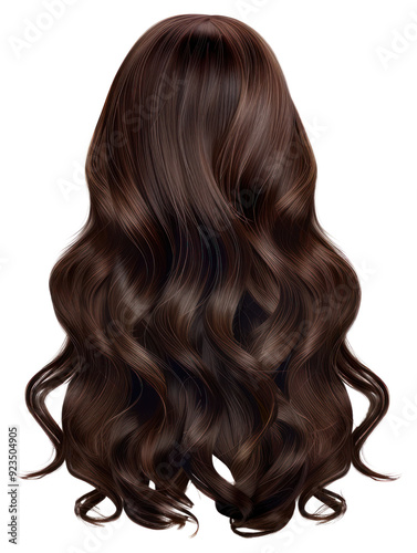 PNG Luxurious brown wavy hair