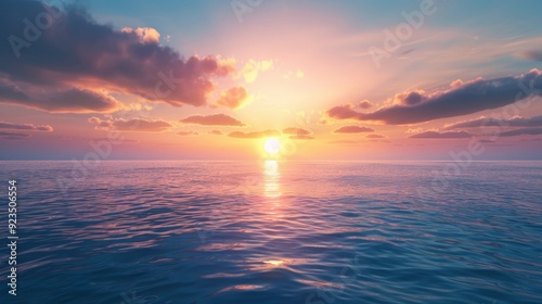 Ocean sunset with vibrant sky and calm water