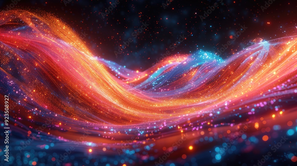 fiber optic technology concept background 3d render cable light motion science information futuristic global connection datum network movemen 