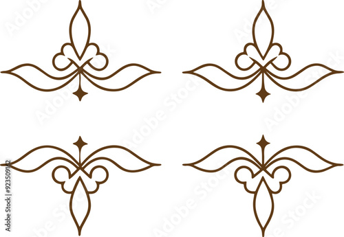 Dividers thin line elements set. Border underline for text page, book, invitation, wedding card, certificate, menu
