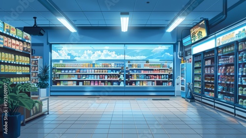 Supermarket in blue.