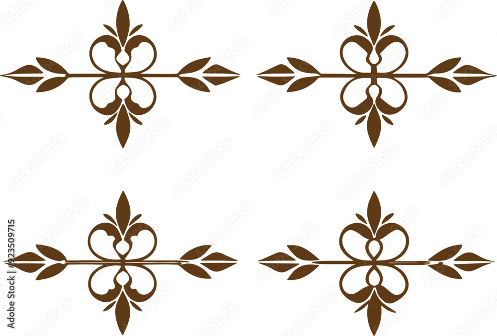 Dividers thin line elements set. Border underline for text page, book, invitation, wedding card, certificate, menu