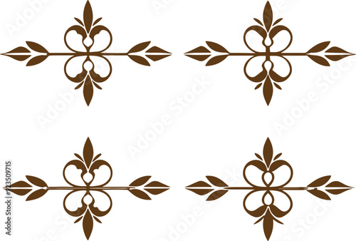 Dividers thin line elements set. Border underline for text page, book, invitation, wedding card, certificate, menu