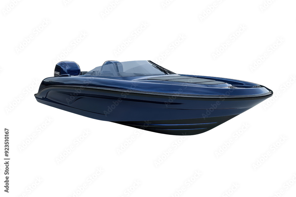 Sleek blue speedboat isolated on transparent background. showcasing modern design and elegance. Ideal for boating, water sports, and marine recreation. Sleek blue speedboat isolated on transparent background. showcasing modern design and elegance. Ideal for boating, water sports, and marine recreation.